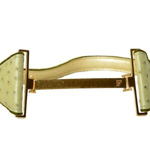 Gianfranco Ferré Pale Green Leather Belt with Gold Buckle